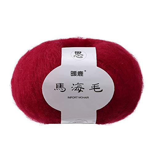 FeiliandaJJ Mohair 25g Wolle Zum Stricken & Häkeln Handstrickgarn Strickwolle,Weich Wollgarn Perfekt für Hüte Pullover Schal Decke Strickprojekt- 29 Farben von FeiliandaJJ