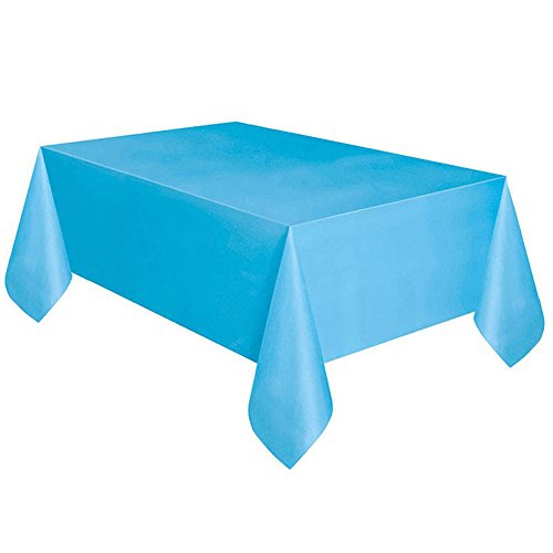 FeiliandaJJ Tischdecke Einweg Volltonfarbe Tischtuch Kunststoff Tisch Cover für Hochzeit Party Geburtstagsparty, Farbe Wählbar, Lebensmittelecht, 183 x 137 cm (6 Fuß x 4,5 Fuß) (Himmelblau) von FeiliandaJJ
