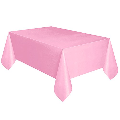 FeiliandaJJ Tischdecke Einweg Volltonfarbe Tischtuch Kunststoff Tisch Cover für Hochzeit Party Geburtstagsparty, Farbe Wählbar, Lebensmittelecht, 183 x 137 cm (6 Fuß x 4,5 Fuß) (Rosa) von FeiliandaJJ