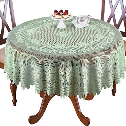 FeiliandaJJ Tischdecke Spitze Weiß Grün Rund Vintage Tischtuch Hochzeit Weihnachten Party Tisch Cover Tischwäsche Tischläufer für Outdoor Hotel Party Valentinstag Home Decor Abwaschbar FeiliandaJJ Tischdecke Spitze Weiß Grün Rund Vintage Tischtuch Hochzeit Weihnachten Party Tisch Cover Tischwäsche Tischläufer für Outdoor Hotel Party Valentinstag Home Decor Abwaschbar von FeiliandaJJ