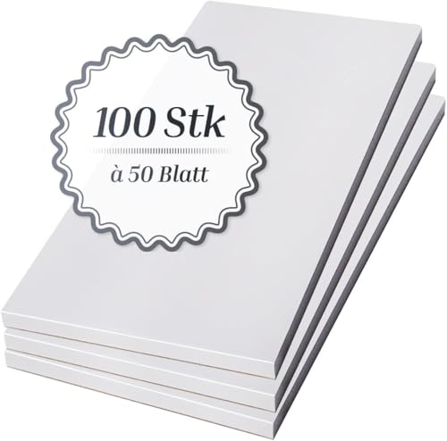 Feinwälder Kellnerblöcke 100 Stück – 50 Blatt blanko, 7x15 cm, Notizblöcke für Gastronomie, Serviceblöcke, Hochwertiges Papier (2stk) von Feinwälder