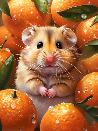 DIY Diamond Painting Erwachsene Kits, Mandarine Diamant Painting Bilder Kinder, 5D Diamond Painting Set Hamster Mosaikherstellung, Full Drill Cross Stickerei Kits für Deko Schlafzimmer 30x40cm W-0 DIY Diamond Painting Erwachsene Kits, Mandarine Diamant Painting Bilder Kinder, 5D Diamond Painting Set Hamster Mosaikherstellung, Full Drill Cross Stickerei Kits für Deko Schlafzimmer 30x40cm W-0 von Feionnug