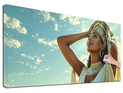 Diamond Painting Ägypten, 140x60 cm Diamond Painting Erwachsene Groß XXL, 5D Diamant Painting Bilder Königin für Erwachsene Anfänger, Weihnachtsdeko Mosaikherstellung Bastelset für Wanddeko, R-29 von Feionnug