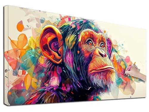 Diamond Painting Affe, 90x40 cm Diamond Painting Erwachsene Groß XXL, 5D Diamant Painting Bilder Tiere für Erwachsene Anfänger, Weihnachtsdeko Mosaikherstellung Bastelset, Zimmer Deko, Geschenke, E-75 von Feionnug