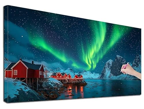 Diamond Painting Aurora, 40x90 cm Diamond Painting Erwachsene Groß XXL, 5D Diamant Painting Bilder Landschaft für Erwachsene Anfänger, Weihnachtsdeko Mosaikherstellung Bastelset für Wanddeko, G-49 Diamond Painting Aurora, 40x90 cm Diamond Painting Erwachsene Groß XXL, 5D Diamant Painting Bilder Landschaft für Erwachsene Anfänger, Weihnachtsdeko Mosaikherstellung Bastelset für Wanddeko, G-49 von Feionnug