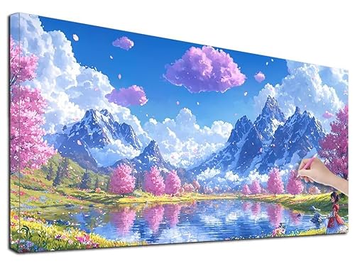 Diamond Painting Berg, 140x60 cm Diamond Painting Erwachsene Groß XXL, 5D Diamant Painting Bilder Landschaft für Erwachsene Anfänger, Weihnachtsdeko Mosaikherstellung Bastelset für Wanddeko, R-17 von Feionnug