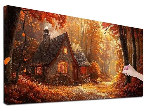 Diamond Painting Herbst, 40x90 cm Diamond Painting Erwachsene Groß XXL, 5D Diamant Painting Bilder Landschaft für Erwachsene Anfänger, Weihnachtsdeko Mosaikherstellung Bastelset für Wanddeko, G-63 Diamond Painting Herbst, 40x90 cm Diamond Painting Erwachsene Groß XXL, 5D Diamant Painting Bilder Landschaft für Erwachsene Anfänger, Weihnachtsdeko Mosaikherstellung Bastelset für Wanddeko, G-63 von Feionnug