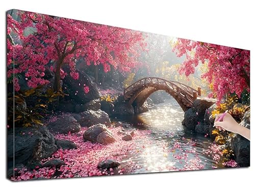 Diamond Painting Kirschblüten, 80x180 cm Diamond Painting Erwachsene Groß XXL, 5D Diamant Painting Bilder Landschaft für Erwachsene, Weihnachtsdeko Mosaikherstellung Bastelset für Zimmer Wanddeko G-07 Diamond Painting Kirschblüten, 80x180 cm Diamond Painting Erwachsene Groß XXL, 5D Diamant Painting Bilder Landschaft für Erwachsene, Weihnachtsdeko Mosaikherstellung Bastelset für Zimmer Wanddeko G-07 von Feionnug