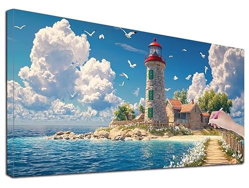 Diamond Painting Leuchtturm, 50x110 cm Diamond Painting Erwachsene Groß XXL, 5D Diamant Painting Bilder Landschaft für Erwachsene Anfänger, Weihnachtsdeko Mosaikherstellung Bastelset für Wanddeko F-91 Diamond Painting Leuchtturm, 50x110 cm Diamond Painting Erwachsene Groß XXL, 5D Diamant Painting Bilder Landschaft für Erwachsene Anfänger, Weihnachtsdeko Mosaikherstellung Bastelset für Wanddeko F-91 von Feionnug