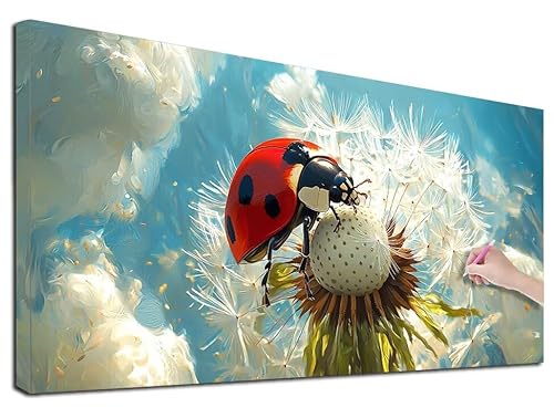 Diamond Painting Marienkäfer, 60x140 cm Diamond Painting Erwachsene Groß XXL, 5D Diamant Painting Bilder Löwenzahn für Erwachsene Anfänger, Weihnachtsdeko Mosaikherstellung Bastelset für Wanddeko G-03 Diamond Painting Marienkäfer, 60x140 cm Diamond Painting Erwachsene Groß XXL, 5D Diamant Painting Bilder Löwenzahn für Erwachsene Anfänger, Weihnachtsdeko Mosaikherstellung Bastelset für Wanddeko G-03 von Feionnug
