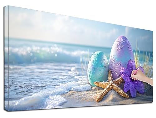 Diamond Painting Osterei, 40x90 cm Diamond Painting Erwachsene Groß XXL, 5D Diamant Painting Bilder Landschaft für Erwachsene Anfänger, Weihnachtsdeko Mosaikherstellung Bastelset für Wanddeko, Z-45 von Feionnug