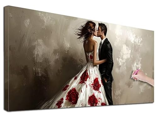 Diamond Painting Paar, 90x40 cm Diamond Painting Erwachsene Groß XXL, 5D Diamant Painting Bilder Romantisch für Erwachsene Anfänger, Weihnachtsdeko Mosaikherstellung Bastelset für Wanddeko, R-21 von Feionnug