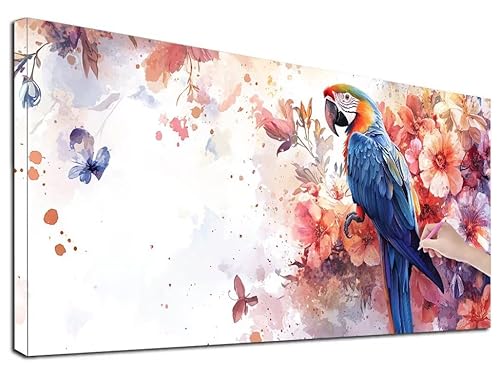 Diamond Painting Papagei, 180x80 cm Diamond Painting Erwachsene Groß XXL, 5D Diamant Painting Bilder Vogel für Erwachsene Anfänger, Weihnachtsdeko Mosaikherstellung Bastelset für Zimmer Wanddeko, E-89 von Feionnug