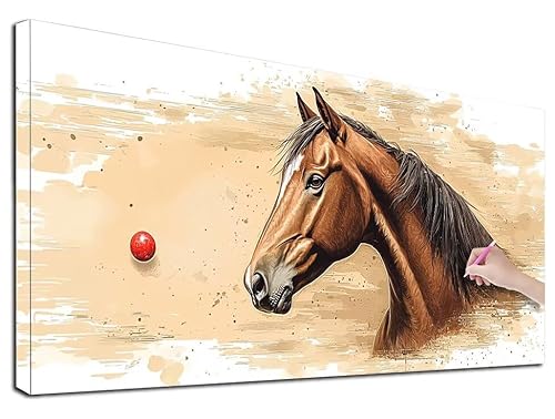 Diamond Painting Pferd, 90x40 cm Diamond Painting Erwachsene Groß XXL, 5D Diamant Painting Bilder Tiere für Erwachsene Anfänger, Weihnachtsdeko Mosaikherstellung Bastelset, Wanddeko, Geschenke, R-23 von Feionnug