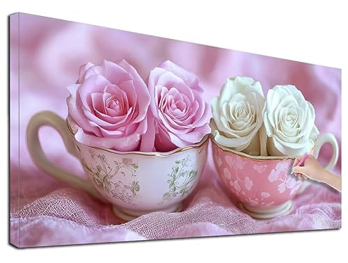 Diamond Painting Rosen, 110x50 cm Diamond Painting Erwachsene Groß XXL, 5D Diamant Painting Bilder Tasse für Erwachsene Anfänger, Weihnachtsdeko Mosaikherstellung Bastelset, Wanddeko, Geschenke, R-31 von Feionnug