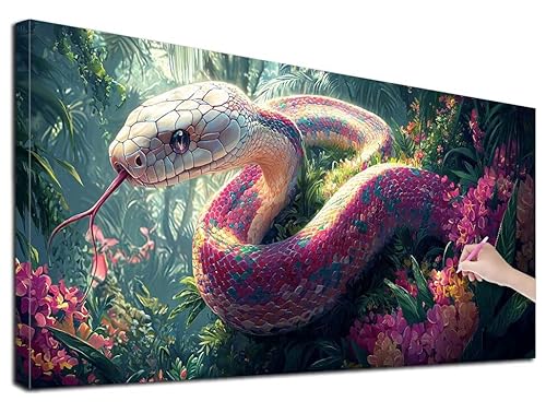Diamond Painting Schlange, 180x80 cm Diamond Painting Erwachsene Groß XXL, 5D Diamant Painting Bilder Tiere für Erwachsene Anfänger, Weihnachtsdeko Mosaikherstellung Bastelset für Wanddeko, E-93 von Feionnug