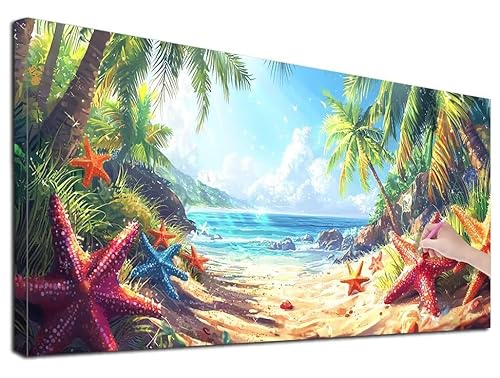 Diamond Painting Sommer, 140x60 cm Diamond Painting Erwachsene Groß XXL, 5D Diamant Painting Bilder Strand für Erwachsene Anfänger, Weihnachtsdeko Mosaikherstellung Bastelset für Zimmer Wanddeko, E-77 von Feionnug
