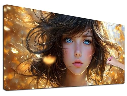 Diamond Painting XXL 110x50 cm Diamond Painting Frau für Erwachsene, DIY Eckige Vollbohrer Anime Diamond-Painting Set, Mosaikherstellung Bastelset Erwachsene, Diamant Kunst Malerei für Wanddeko, E-62 von Feionnug