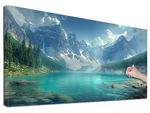 Diamond Painting XXL 140x60 cm Diamond Painting See für Erwachsene, DIY Eckige Vollbohrer Landschaft Diamond-Painting Set, Mosaikherstellung Bastelset Erwachsene, Diamant Malerei für Wanddeko, R-16 von Feionnug