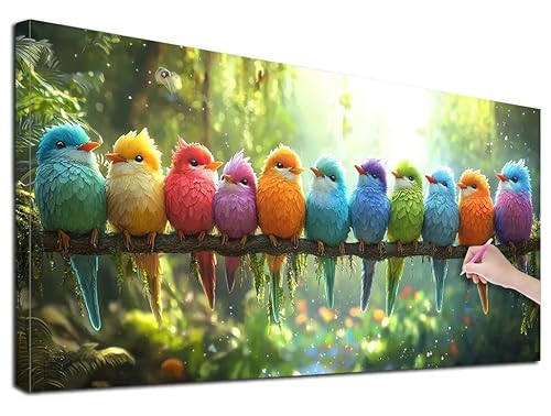 Diamond Painting XXL 180x80 cm Diamond Painting Vogel für Erwachsene, DIY Eckige Vollbohrer Farbe Diamond-Painting Set, Mosaikherstellung Bastelset Erwachsene, Diamant Kunst Malerei für Wanddeko, R-00 von Feionnug