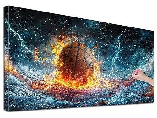 Diamond Painting XXL 40x90 cm Diamond Painting Basketball für Erwachsene, DIY Eckige Vollbohrer Fantasy Diamond-Painting Set, Mosaikherstellung Bastelset Erwachsene, Diamant Malerei für Wanddeko, H-50 Diamond Painting XXL 40x90 cm Diamond Painting Basketball für Erwachsene, DIY Eckige Vollbohrer Fantasy Diamond-Painting Set, Mosaikherstellung Bastelset Erwachsene, Diamant Malerei für Wanddeko, H-50 von Feionnug