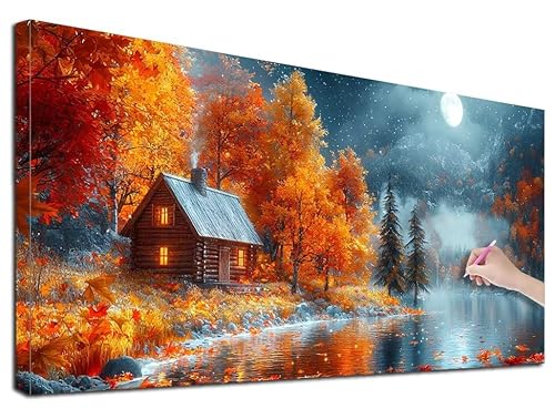 Diamond Painting XXL 40x90 cm Diamond Painting Herbst für Erwachsene, DIY Eckige Vollbohrer Landschaft Diamond-Painting Set, Mosaikherstellung Bastelset Erwachsene, Diamant Malerei für Wanddeko, F-88 Diamond Painting XXL 40x90 cm Diamond Painting Herbst für Erwachsene, DIY Eckige Vollbohrer Landschaft Diamond-Painting Set, Mosaikherstellung Bastelset Erwachsene, Diamant Malerei für Wanddeko, F-88 von Feionnug