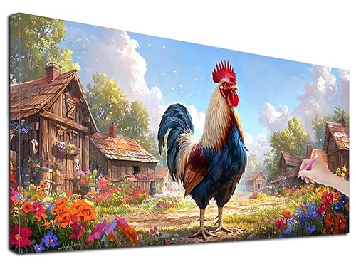 Diamond Painting XXL 40x90 cm Diamond Painting Huhn für Erwachsene, DIY Eckige Vollbohrer Bauernhof Diamond-Painting Set, Mosaikherstellung Bastelset Erwachsene, Diamant Malerei für Wanddeko, H-90 Diamond Painting XXL 40x90 cm Diamond Painting Huhn für Erwachsene, DIY Eckige Vollbohrer Bauernhof Diamond-Painting Set, Mosaikherstellung Bastelset Erwachsene, Diamant Malerei für Wanddeko, H-90 von Feionnug