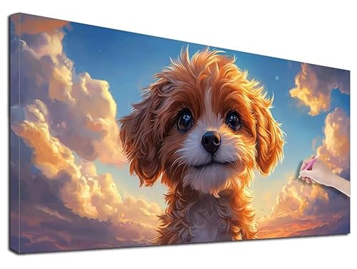 Diamond Painting XXL 40x90 cm Diamond Painting Hund für Erwachsene, DIY Eckige Vollbohrer Niedlich Diamond-Painting Set, Mosaikherstellung Bastelset Erwachsene, Diamant Malerei für Wanddeko, G-68 Diamond Painting XXL 40x90 cm Diamond Painting Hund für Erwachsene, DIY Eckige Vollbohrer Niedlich Diamond-Painting Set, Mosaikherstellung Bastelset Erwachsene, Diamant Malerei für Wanddeko, G-68 von Feionnug