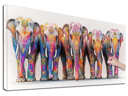 Diamond Painting XXL 50x110 cm Diamond Painting Elefant für Erwachsene, DIY Eckige Vollbohrer Farbe Diamond-Painting Set, Mosaikherstellung Bastelset Erwachsene, Diamant Malerei für Wanddeko, G-18 Diamond Painting XXL 50x110 cm Diamond Painting Elefant für Erwachsene, DIY Eckige Vollbohrer Farbe Diamond-Painting Set, Mosaikherstellung Bastelset Erwachsene, Diamant Malerei für Wanddeko, G-18 von Feionnug