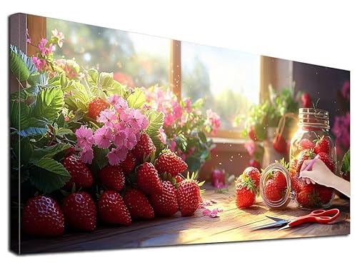 Diamond Painting XXL 50x110 cm Diamond Painting Erdbeere für Erwachsene, DIY Eckige Vollbohrer Fantasy Diamond-Painting Set, Mosaikherstellung Bastelset Erwachsene, Diamant Malerei für Wanddeko, J-78 Diamond Painting XXL 50x110 cm Diamond Painting Erdbeere für Erwachsene, DIY Eckige Vollbohrer Fantasy Diamond-Painting Set, Mosaikherstellung Bastelset Erwachsene, Diamant Malerei für Wanddeko, J-78 von Feionnug