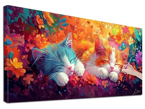 Diamond Painting XXL 50x110 cm Diamond Painting Farbe für Erwachsene, DIY Eckige Vollbohrer Katze Diamond-Painting Set, Mosaikherstellung Bastelset Erwachsene, Diamant Kunst Malerei für Wanddeko, G-22 Diamond Painting XXL 50x110 cm Diamond Painting Farbe für Erwachsene, DIY Eckige Vollbohrer Katze Diamond-Painting Set, Mosaikherstellung Bastelset Erwachsene, Diamant Kunst Malerei für Wanddeko, G-22 von Feionnug
