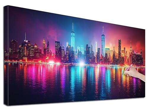 Diamond Painting XXL 50x110 cm Diamond Painting Stadt für Erwachsene, DIY Eckige Vollbohrer New York Diamond-Painting Set, Mosaikherstellung Bastelset Erwachsene, Diamant Malerei für Wanddeko, K-48 Diamond Painting XXL 50x110 cm Diamond Painting Stadt für Erwachsene, DIY Eckige Vollbohrer New York Diamond-Painting Set, Mosaikherstellung Bastelset Erwachsene, Diamant Malerei für Wanddeko, K-48 von Feionnug