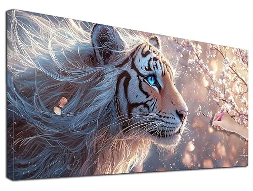 Diamond Painting XXL 50x110 cm Diamond Painting Tiger für Erwachsene, DIY Eckige Vollbohrer Kirschblüten Diamond-Painting Set, Mosaikherstellung Bastelset Erwachsene, Diamant Malerei für Wanddeko G-62 Diamond Painting XXL 50x110 cm Diamond Painting Tiger für Erwachsene, DIY Eckige Vollbohrer Kirschblüten Diamond-Painting Set, Mosaikherstellung Bastelset Erwachsene, Diamant Malerei für Wanddeko G-62 von Feionnug