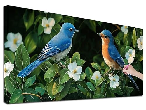 Diamond Painting XXL 50x110 cm Diamond Painting Vogel für Erwachsene, DIY Eckige Vollbohrer Blumen Diamond-Painting Set, Mosaikherstellung Bastelset Erwachsene, Diamant Malerei für Wanddeko, Z-90 von Feionnug