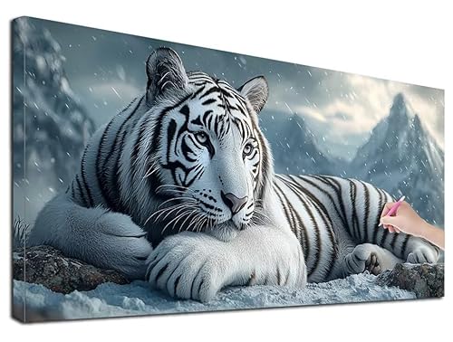 Diamond Painting XXL 50x110 cm Diamond Painting Weißer Tiger für Erwachsene, DIY Eckige Vollbohrer Tiere Diamond-Painting Set, Mosaikherstellung Bastelset Erwachsene, Diamant Malerei für Wanddeko G-42 Diamond Painting XXL 50x110 cm Diamond Painting Weißer Tiger für Erwachsene, DIY Eckige Vollbohrer Tiere Diamond-Painting Set, Mosaikherstellung Bastelset Erwachsene, Diamant Malerei für Wanddeko G-42 von Feionnug
