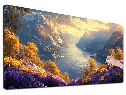 Diamond Painting XXL 60x140 cm Diamond Painting Landschaft für Erwachsene, DIY Eckige Vollbohrer Meer Diamond-Painting Set, Mosaikherstellung Bastelset Erwachsene, Diamant Malerei für Wanddeko, X-00 von Feionnug