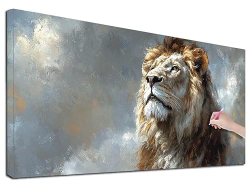 Diamond Painting XXL 80x180 cm Diamond Painting Löwe für Erwachsene, DIY Eckige Vollbohrer Tiere Diamond-Painting Set, Mosaikherstellung Bastelset Erwachsene, Diamant Kunst Malerei für Wanddeko, G-36 Diamond Painting XXL 80x180 cm Diamond Painting Löwe für Erwachsene, DIY Eckige Vollbohrer Tiere Diamond-Painting Set, Mosaikherstellung Bastelset Erwachsene, Diamant Kunst Malerei für Wanddeko, G-36 von Feionnug