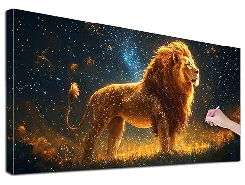 Diamond Painting XXL 80x180 cm Diamond Painting Löwe für Erwachsene, DIY Eckige Vollbohrer Tiere Diamond-Painting Set, Mosaikherstellung Bastelset Erwachsene, Diamant Kunst Malerei für Wanddeko, G-00 Diamond Painting XXL 80x180 cm Diamond Painting Löwe für Erwachsene, DIY Eckige Vollbohrer Tiere Diamond-Painting Set, Mosaikherstellung Bastelset Erwachsene, Diamant Kunst Malerei für Wanddeko, G-00 von Feionnug
