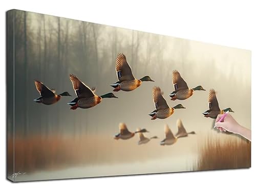 Diamond Painting XXL 90x40 cm Diamond Painting Ente für Erwachsene, DIY Eckige Vollbohrer Tiere Diamond-Painting Set, Mosaikherstellung Bastelset Erwachsene, Diamant Kunst Malerei für Wanddeko, O-58 von Feionnug
