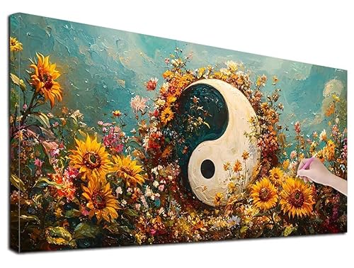 Diamond Painting Yin Und Yang, 60x140 cm Diamond Painting Erwachsene Groß XXL, 5D Diamant Painting Bilder Blumen für Erwachsene Anfänger, Weihnachtsdeko Mosaikherstellung Bastelset für Wanddeko, F-85 Diamond Painting Yin Und Yang, 60x140 cm Diamond Painting Erwachsene Groß XXL, 5D Diamant Painting Bilder Blumen für Erwachsene Anfänger, Weihnachtsdeko Mosaikherstellung Bastelset für Wanddeko, F-85 von Feionnug