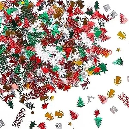 Konfetti Weihnachten Deko, 500 Stück Weihnachten Tischdekoration, Konfetti Schneeflocke Santa Rentier Tischdeko Party Grün Tischstreuer für Tischdekoration Konfetti Weihnachten Deko, 500 Stück Weihnachten Tischdekoration, Konfetti Schneeflocke Santa Rentier Tischdeko Party Grün Tischstreuer für Tischdekoration von Feirdhoo