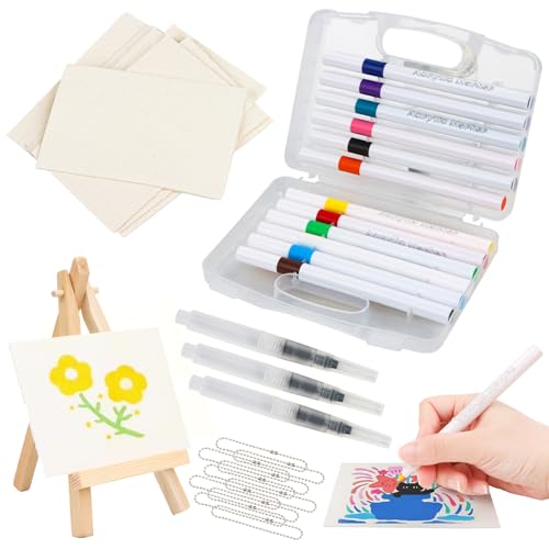 Magic Puffy Paint,Foam Texture Painting Paper,3D Stifte mit 12 Farben Drawing Zeichnung Magics Canvas Kreatives Zeichenpapier für Acrylmalerei,Schaumstoff-Textur-Malpapier für Kinder DIY(Rechteck) von Feirdhoo
