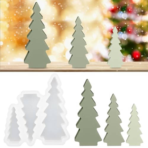 Silikonformen Gießformen Weihnachten, 3 Stück Silikonform Weihnachtsbaum, Weihnachten Silikonform Tannenbaum Gips Zum Gießen für die DIY Duftkerzenherstellung Silikonformen Gießformen Weihnachten, 3 Stück Silikonform Weihnachtsbaum, Weihnachten Silikonform Tannenbaum Gips Zum Gießen für die DIY Duftkerzenherstellung von Feirdhoo