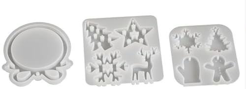 Silikonformen Weihnachten,3 Stück Anhänger Weihnachten Gießformen,Weihnachten Schneeflocke Tannenbaum Sterne Elch-Handschuhe Anhänger,Wiederverwendbare von Weihnachtsdekorationen DIY Giessformen Silikonformen Weihnachten,3 Stück Anhänger Weihnachten Gießformen,Weihnachten Schneeflocke Tannenbaum Sterne Elch-Handschuhe Anhänger,Wiederverwendbare von Weihnachtsdekorationen DIY Giessformen von Feirdhoo