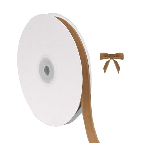 Accessoires Weihnachtliches Samtband zum Verpacken von Christbaumschmuck, 3/8 Zoll breit, insgesamt 10 Yards dünner Stoff für Hochzeitseinladungen (C, 914x1cm) von Feizikaw