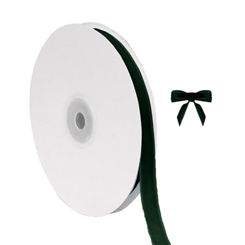 Accessoires Weihnachtliches Samtband zum Verpacken von Christbaumschmuck, 3/8 Zoll breit, insgesamt 10 Yards dünner Stoff für Hochzeitseinladungen (E, 914x1cm) von Feizikaw