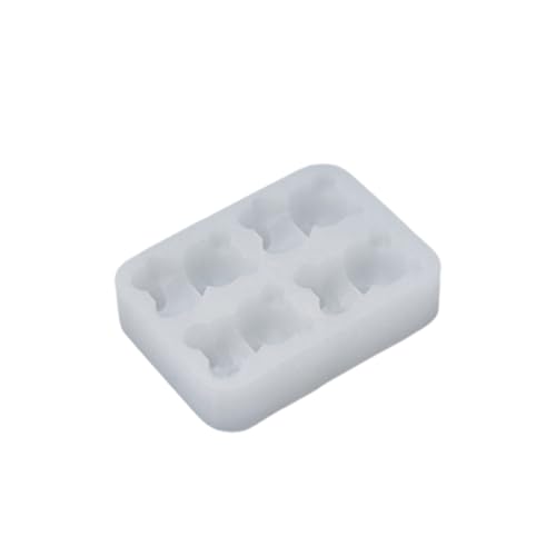 Backform Rund 4 Gitter Bär Silikon Tier für Seife Sojawachs DIY Niedlicher Bär Epoxidharz für Party Home Dinner Festtage Dekoration (White, 7x9.5x2.2cm) von Feizikaw