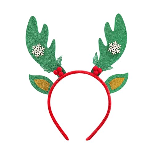 Feizikaw Accessoires Weihnachtsstirnband, Weihnachts-Renbeers-Kopfbedeckung, Weihnachtsbaum-Stirnbänder, Haar-Accessoires für Frauen Mädchen (Green, 19x25cm) von Feizikaw