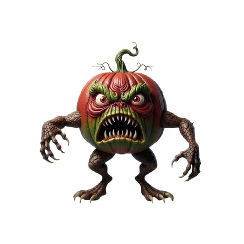 Feizikaw Halloween Holzfiguren Halloween Dekorationen Mutant Kürbis Statue Harz Desktop Ornament Für Wohnzimmer Hause (C, 10cm) von Feizikaw