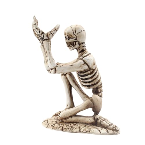 Feizikaw Halloween Holzfiguren Kreativer Stifthalter im -Design für den Schreibtisch, Aufbewahrungshalter für Schreibwaren, Bleistifthalter, Kunstharz, Widget, (White, 6.1x4.4x7.6cm) von Feizikaw